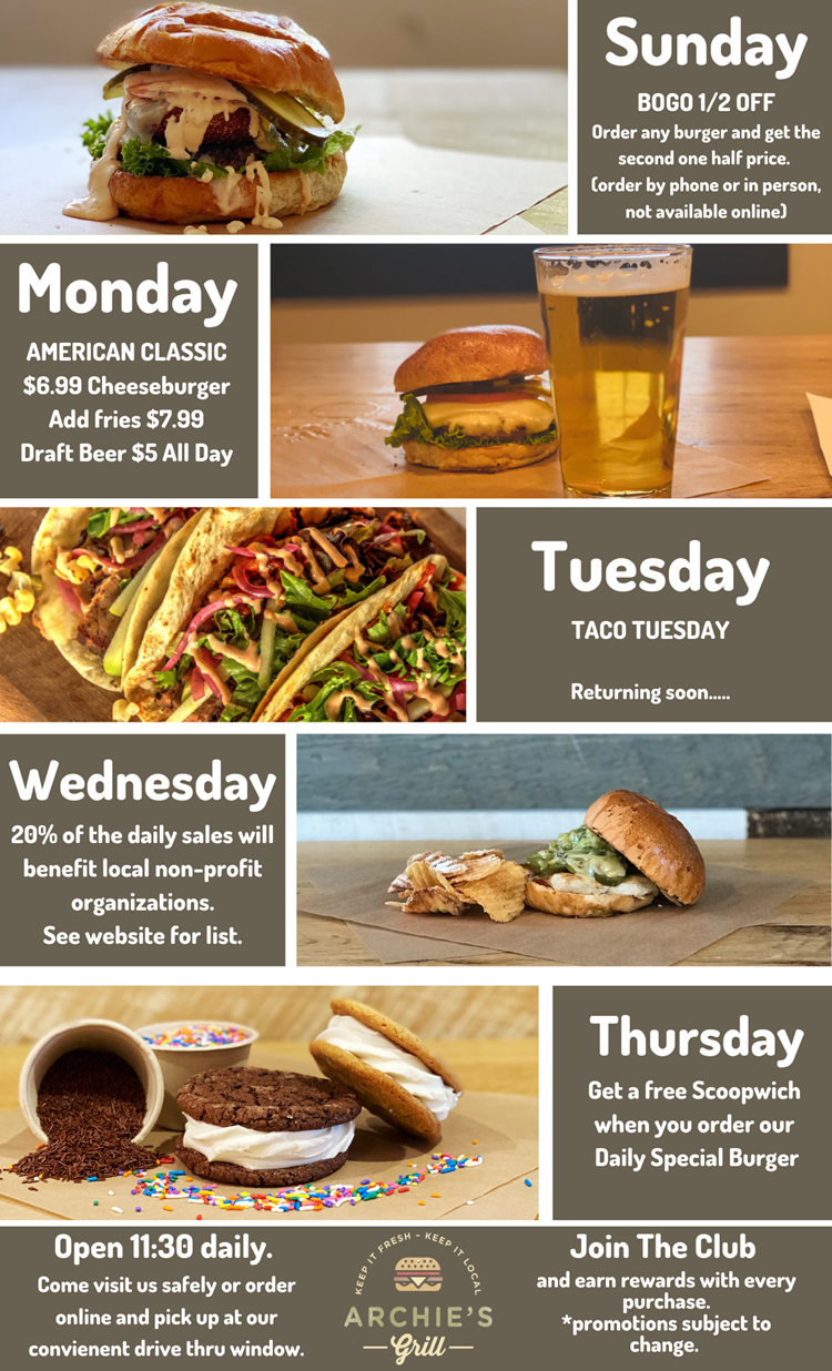 Weekly winter specials.